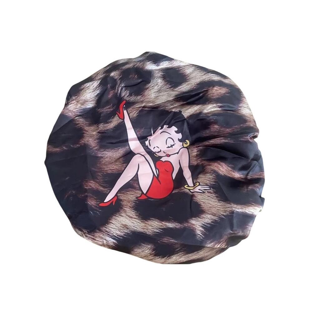 Betty Boop Eyes Closed Boop Kick Leopard Print Bonnet